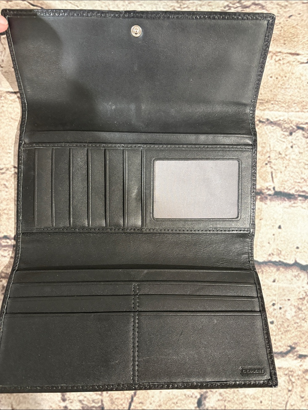 Coach Kristin Op Art Signature Checkbook Wallet. - Picture 4 of 11